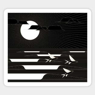 Flying Fish at Night Sticker